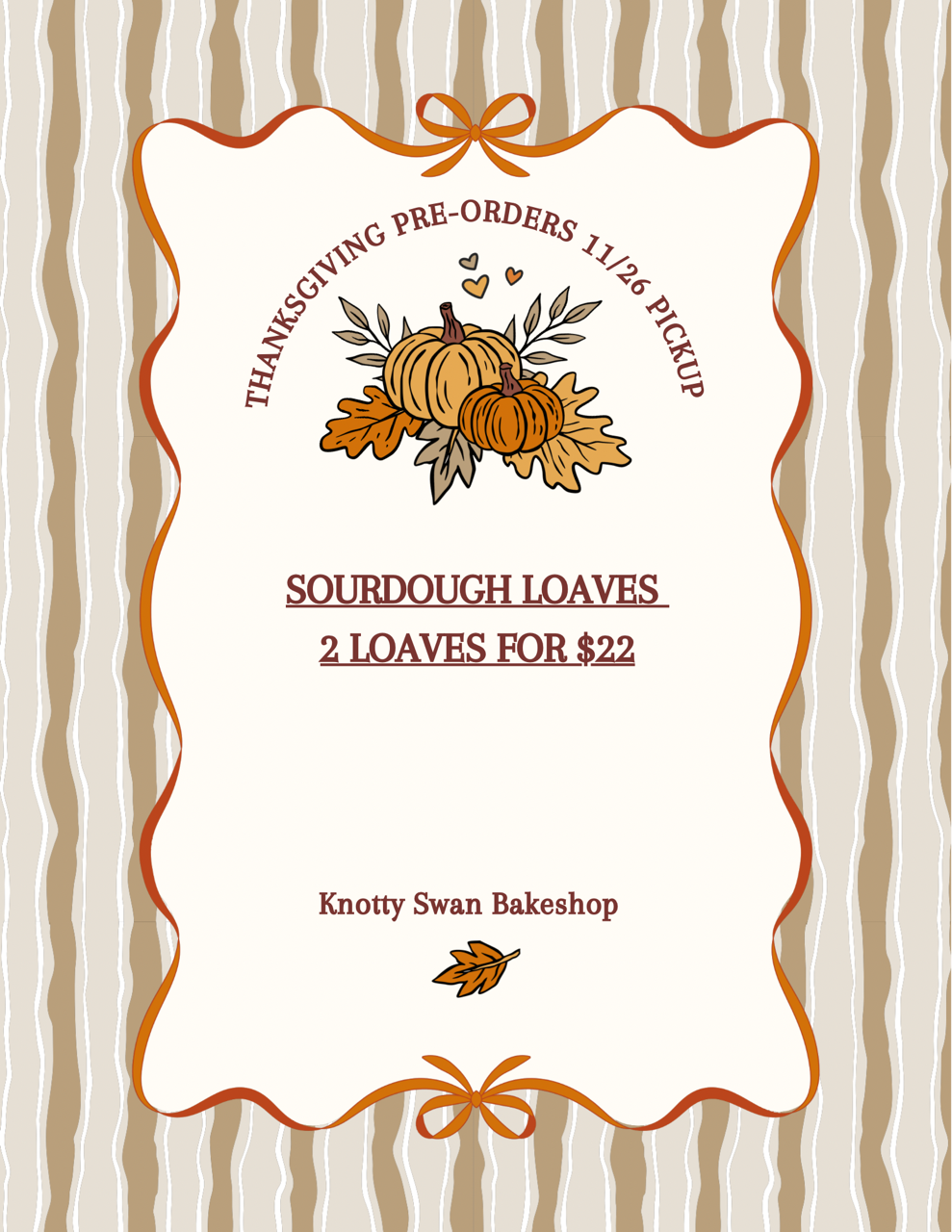 SOURDOUGH LOAVES (PICKUP 11/26)