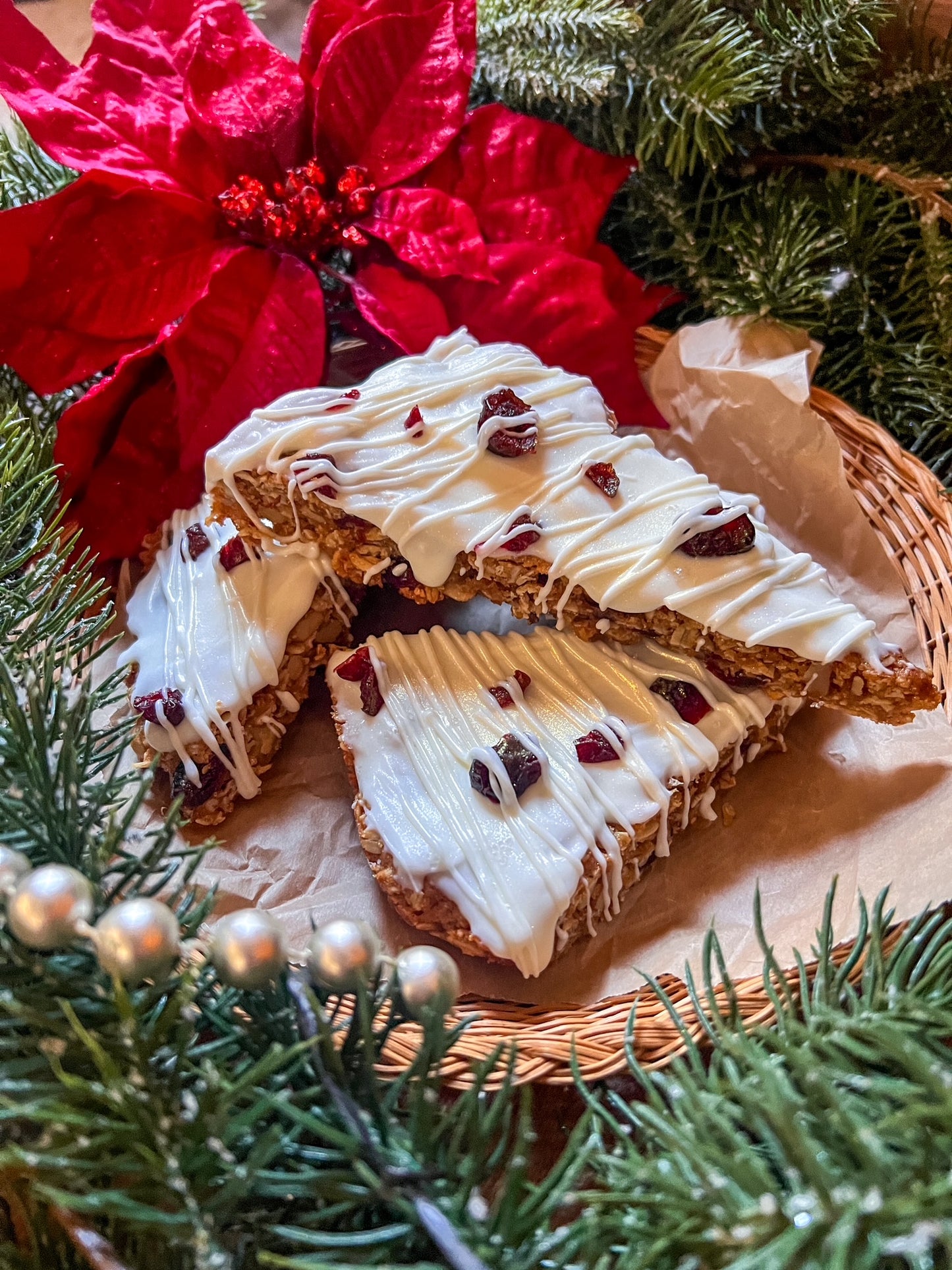 Frosted & Spiced Cranberry Oatmeal Bars