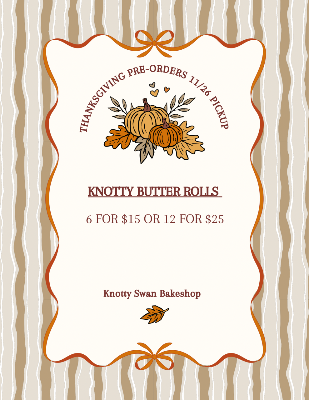 KNOTTY BUTTER ROLLS (PICKUP 11/26)
